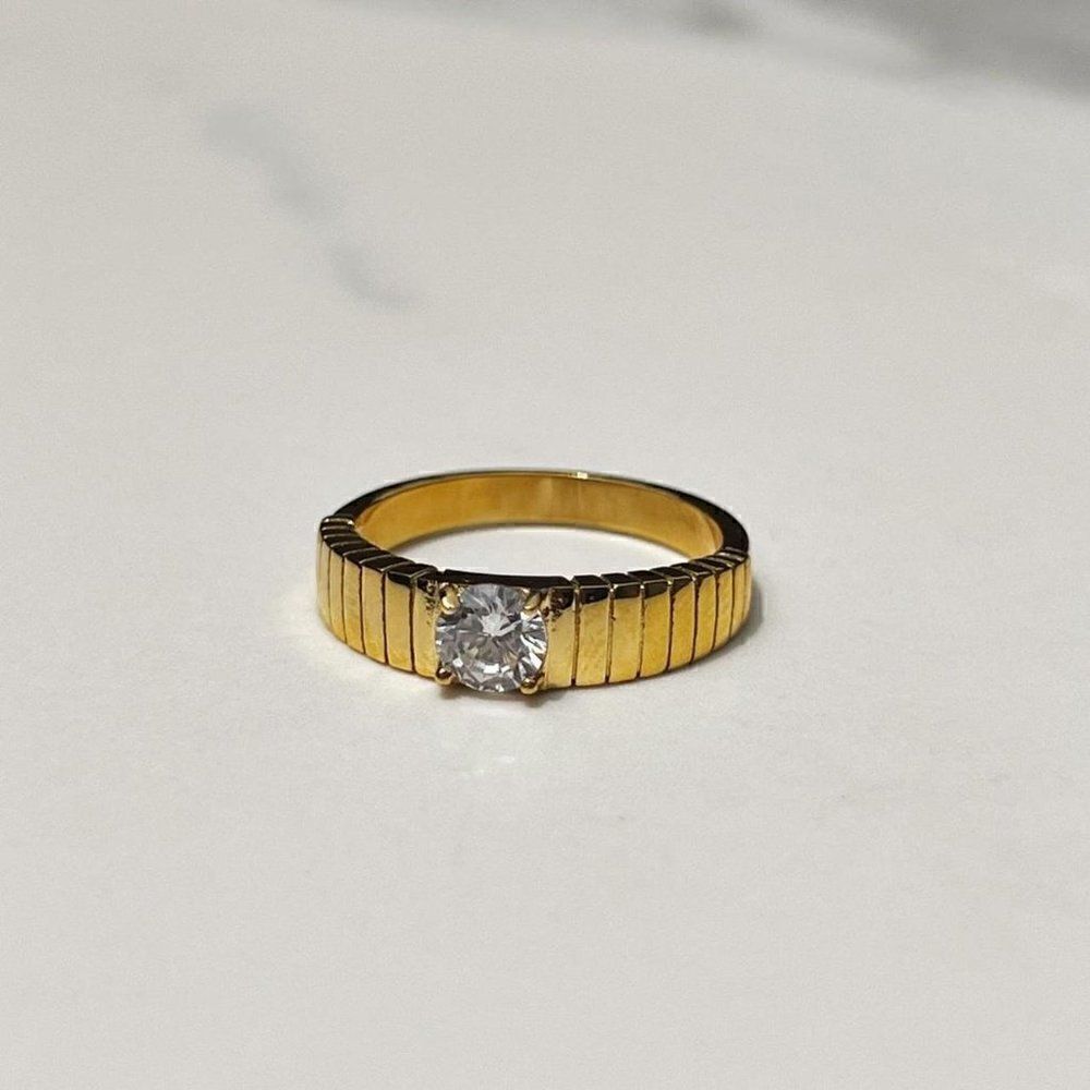 New! “Porscha” Gold Ribbed Ring